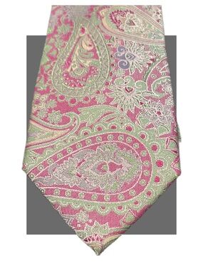 Pink Paisley Woven Silk Tie